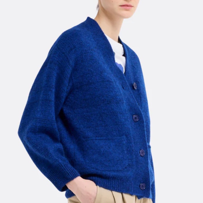 New Our Sister Dolphin Knit Button-Up Cardigan In Blue Size Small.